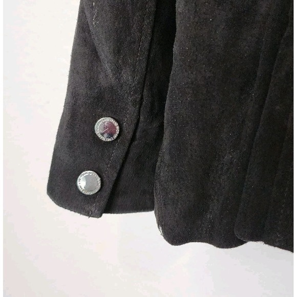 Isaac Mizrahi Live Suede Jacket Womens 18W Black Moto Motorcycle Zipper Classic - Picture 7 of 16